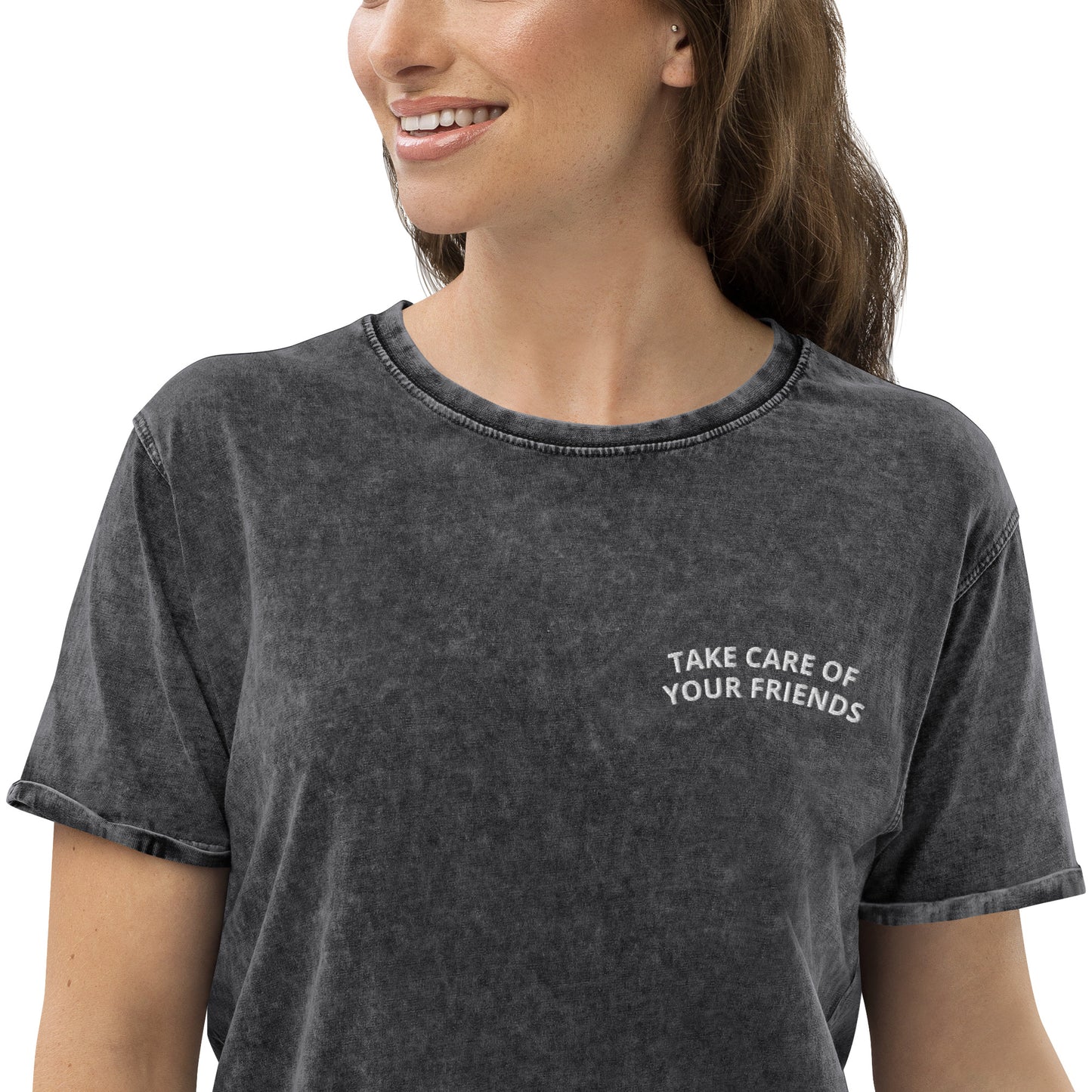 Take Care of Your Friends Denim T-Shirt