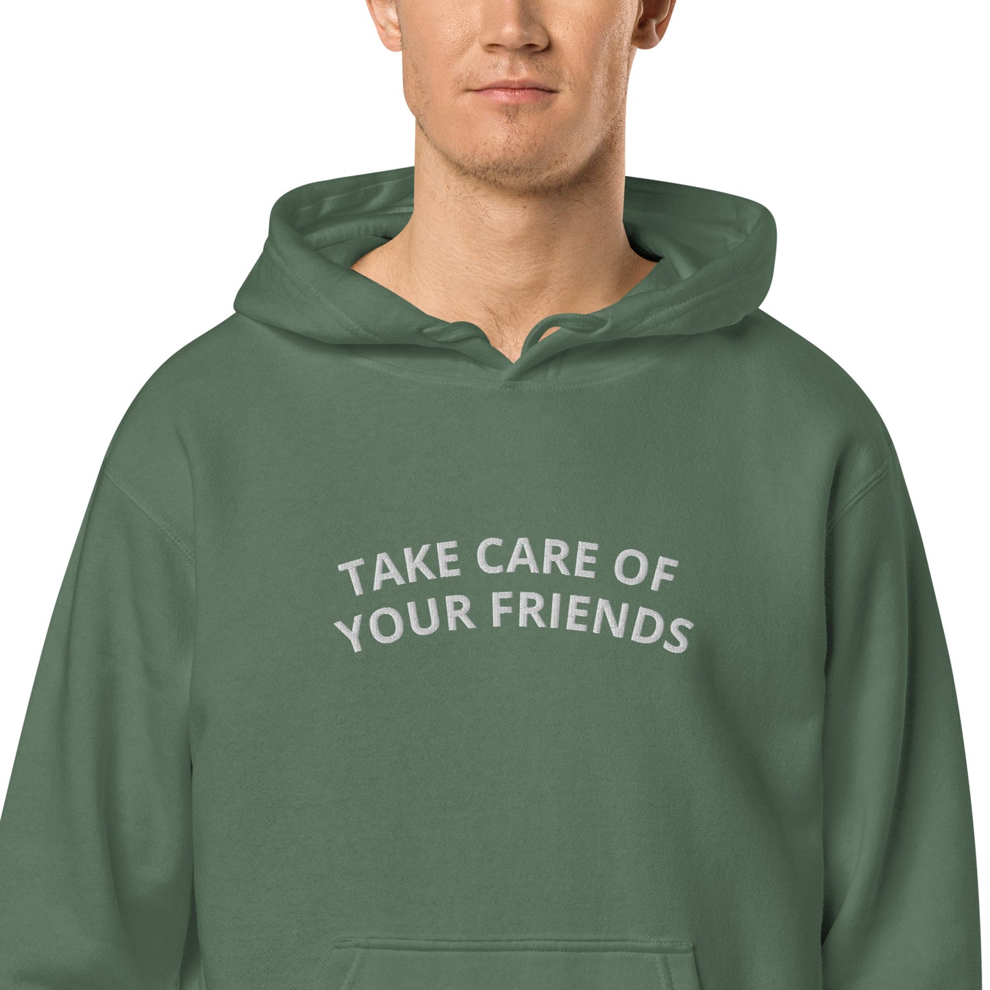 Take Care of Your Friends Vintage-dyed hoodie