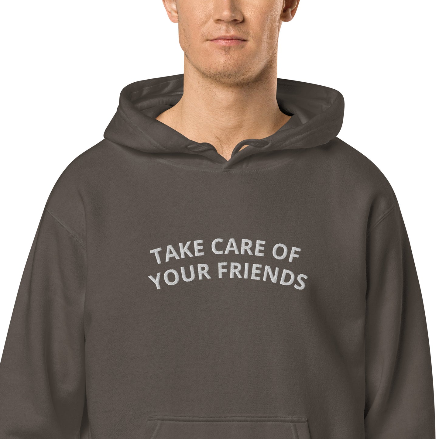 Take Care of Your Friends Vintage-dyed hoodie