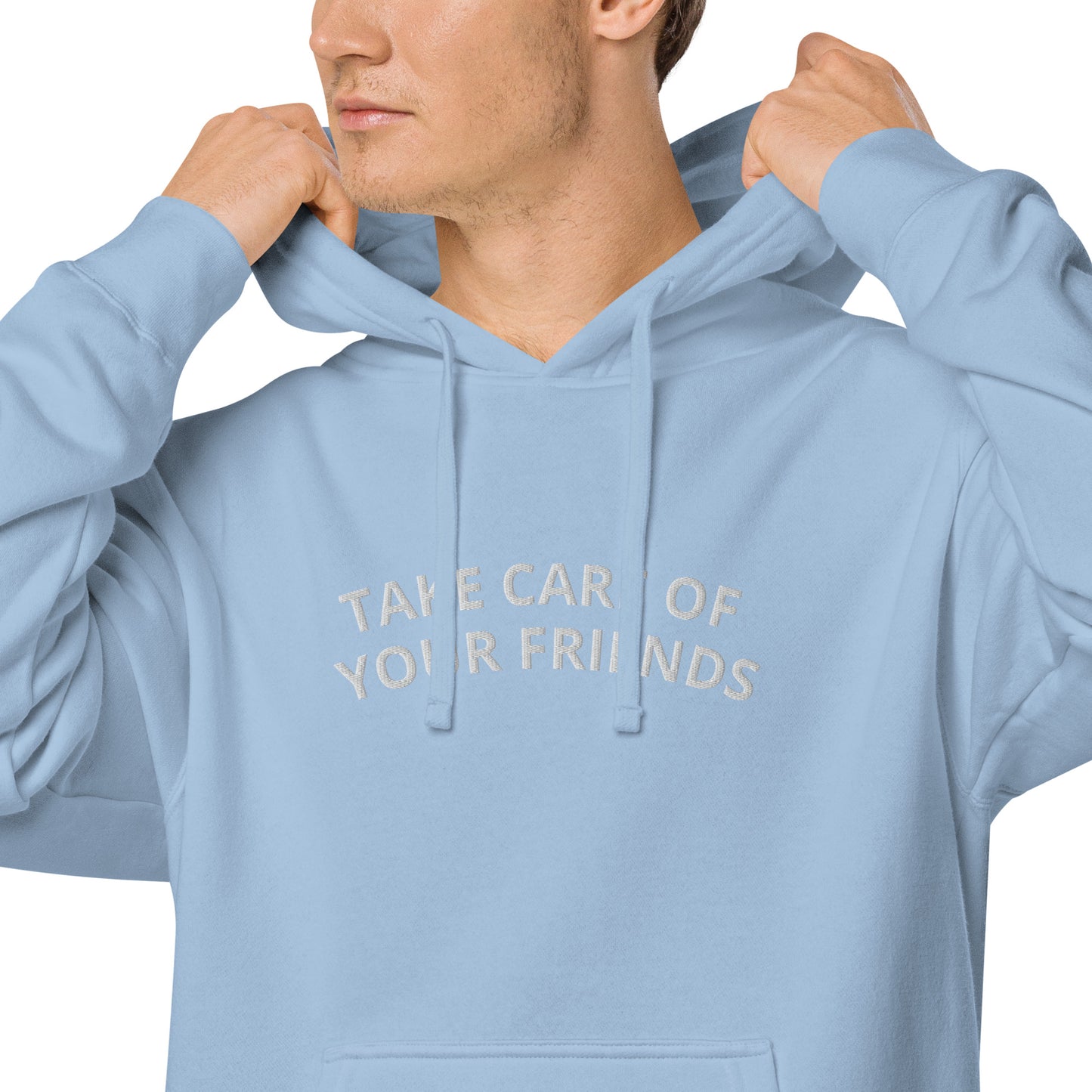 Take Care of Your Friends Vintage-dyed hoodie