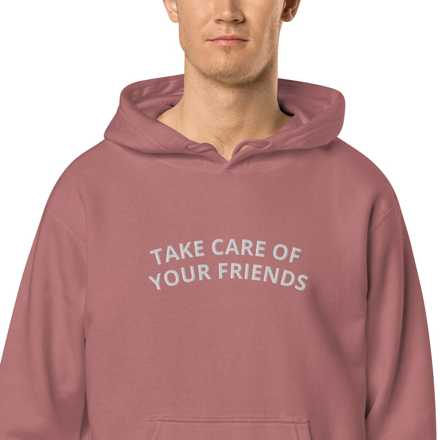 Take Care of Your Friends Vintage-dyed hoodie