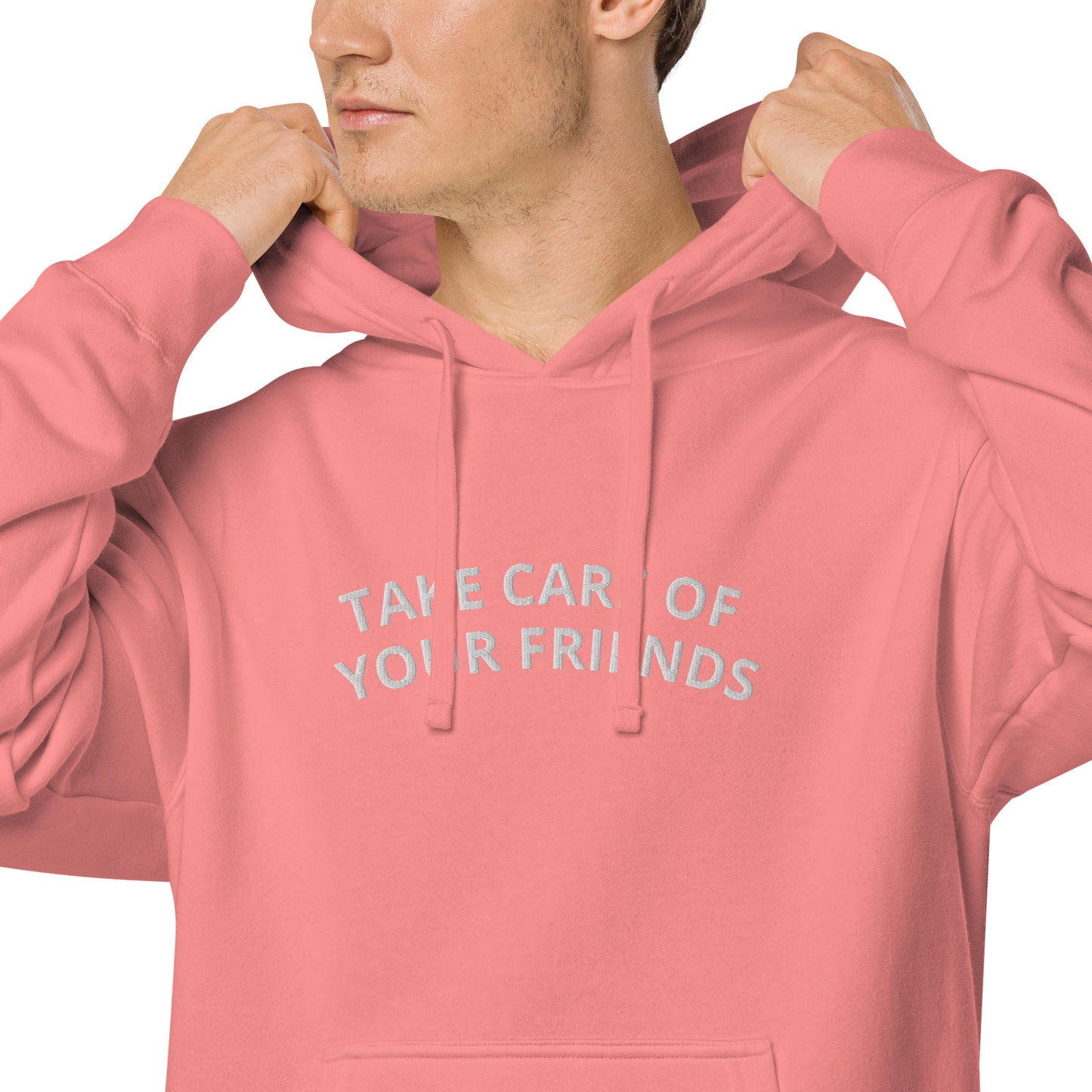 Take Care of Your Friends Vintage-dyed hoodie