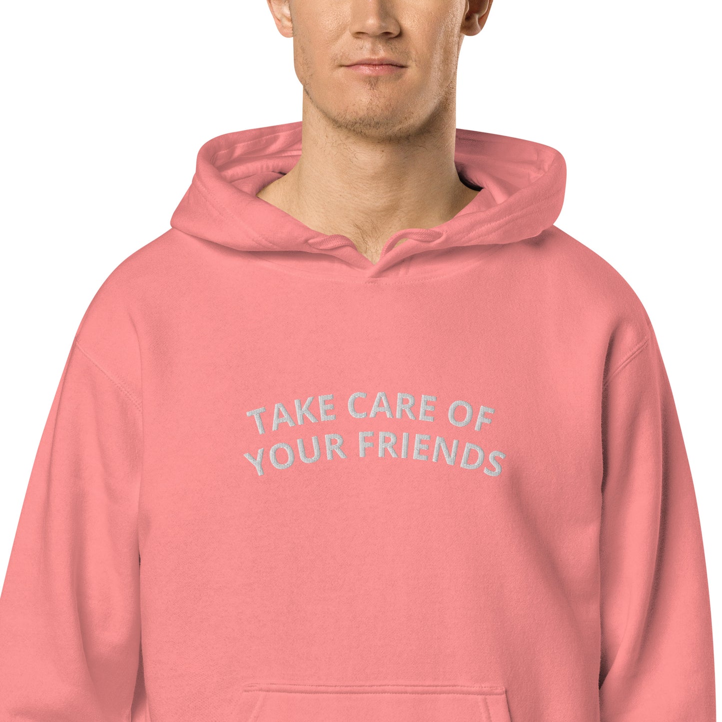 Take Care of Your Friends Vintage-dyed hoodie